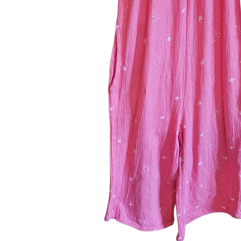 NEW! Jessica Simpson Girls 4 Pink Eyelet Ruffle Wide Leg Jumpsuit NWT Boho